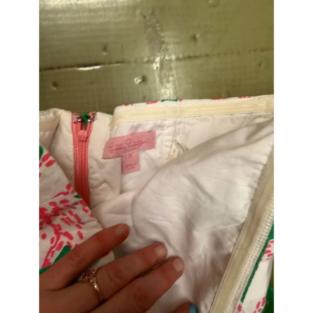 NWOT Lilly Pulitzer Amberly Twinkle Floral Pink Pattern Strapless Dress Sz 0 - Picture 4 of 5